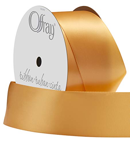 Image of Berwick Offray 361818 1.5 inch Wide Single Face Satin Ribbon, Gold Yellow, 4 Yds, 1-1 /2 Inch x 12 Feet
