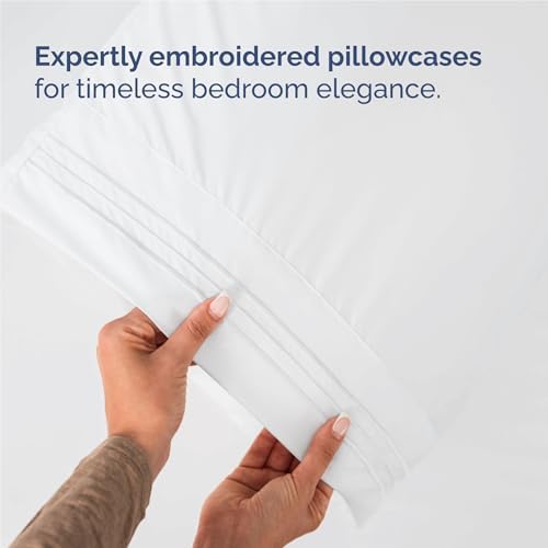 Full Size 4 Piece Sheet Set - Comfy Breathable & Cooling Sheets - Hotel Luxury Bed Sheets for Women & Men - Deep Pockets, Easy-Fit, Extra Soft & Wrinkle Free Sheets - White Oeko-Tex Bed Sheet Set - 5