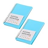 Healvian Libreta de Contraseñas Espiral A6 Mini 2 Unidades Color Azul Claro con Pestañas Alfabéticas Organizador Personal para Sitios Web y Cuentas Online Uso Oficina y Viaje