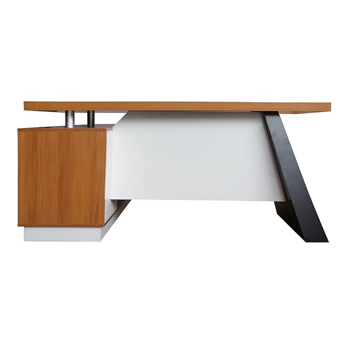 Buy Mahmayi Elegante 19118 Modern Executive Desk Light Walnut, L Desk Corner Computer