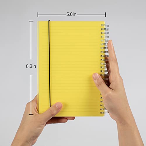 Spiral Notebook College Ruled 4 Pack With 120 Gsm Thick Paper, A5 Spiral Lined Writing Journal With Elastic Band, 70 Sheet Per Pack Total 560 Pages, 5.7"X8.3" #TOP5