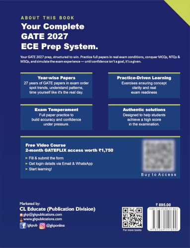 Image of GATE 2027 Electronics & Communication Engineering | Solved Papers 2000-2026 | 27 Years' Previous Year Question Papers with Answer Key | By GKP