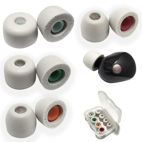 Image of Luckvan Memory Foam Tips for Sony WF-1000XM5 Ear Tips Replacement Earbuds Tips for Sony WF-1000XM4 WF-1000XM5 Case 4 Pairs Gray
