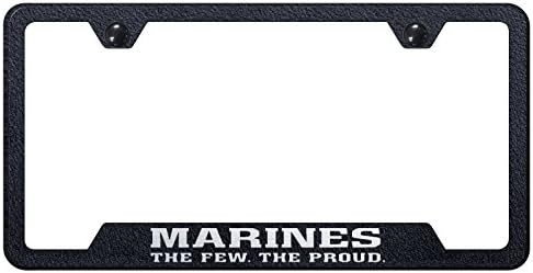 Automotive Gold Laser Etched Textured Black The Few The Proud Cut-Out Frame