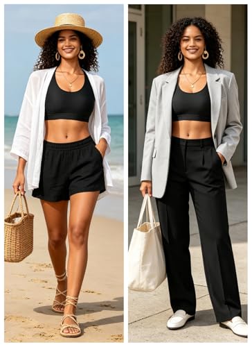 Image of Sports Bra Bikini Top Only - Criss Cross Scoop Neck Swimsuit Top for Women