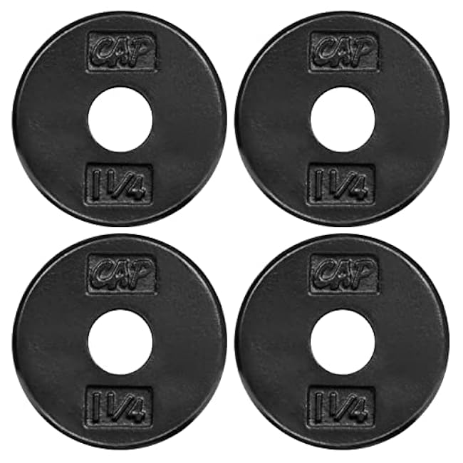 WF Athletic Supply Traditional/Classic 1-inch Hole Standard Solid Cast Iron Weight Plates - Great for Strength Training, Weightlifting, Bodybuilding & Powerlifting, Multiple Choices Available