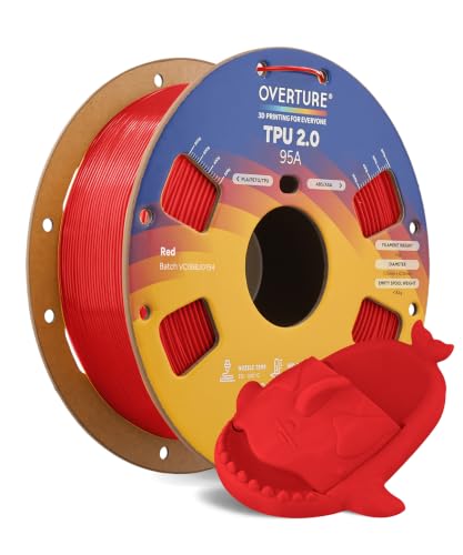 Image of OVERTURE Upgrade TPU 2.0 High-Speed Filament 1.75mm, 1kg Red
