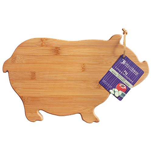 Totally Bamboo Pig Shaped Bamboo Serving And Cutting Board, 15-5/8" X 9-1/2" #TOP6