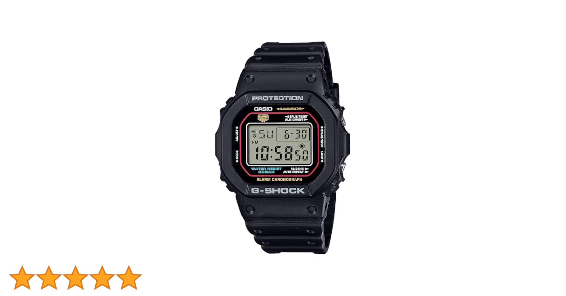 Casio DW5600RL-1 Men's G-Shock Black Resin Strap Digital