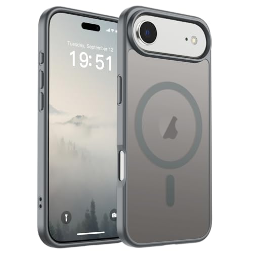 Image of SUPFINE Magnetic for iPhone Air Case (Compatible with MagSafe)(Military Grade Drop Protection) Slim Translucent Matte Shockproof with Anti-Fingerprint Phone Cover for 17 Air,Gray