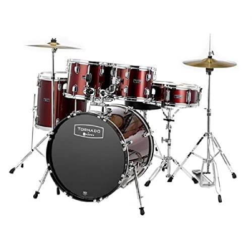 Image of Mapex Tornado 5-Piece Drum Kit with Hardware and Cymbals, Wine Red