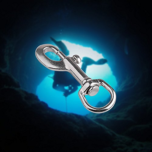 ORCATORCH 316 Stainless Steel Single Ended 3.5'' Swivel Eye Bolt Snap Corrosion-Resistant Marine Clip for Underwater Scuba Diving