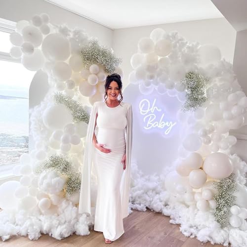 Image of Jobkoo White Balloons, 30pcs - 12inch, White Matte Latex Balloons for Arch, Garland, Bouquet, Party Decorations, BLSR010
