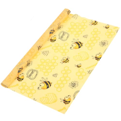 Beeswax Food Wrap, Reusable Wrapping Paper, Washable Bowl Covers, Food Storage for Sandwich, Bread, Cheese, Fruit, 39 x 13