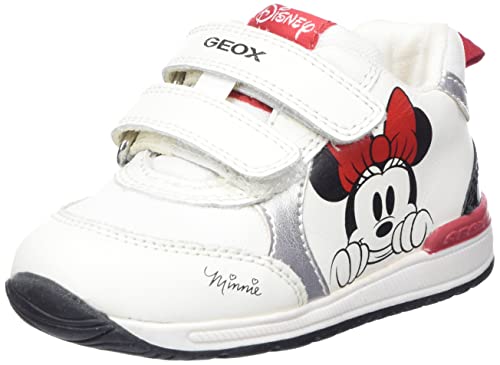 Geox Jungen Mädchen B RISHON Girl First Walker Shoe, White/Black, 21 EU