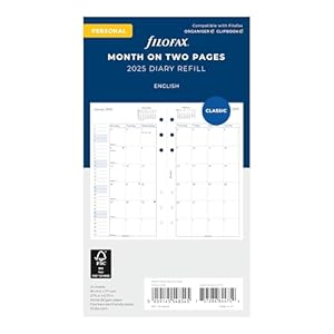 Filofax Monatsansicht 2025 Nachfüll-Inlay