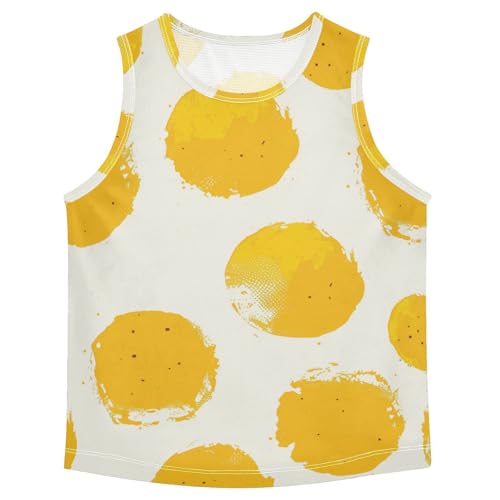 susiyo Yellow Dots Pattern Polka Dot Boys Sleeveless Tank Top Girls Athletic T Shirt