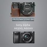 MegaGear - Ever Ready Skórzane Etui i Pasek z Dostępem do Baterii do Aparatu Sony Alpha A6300/A6000 - Ciemny brąz, Nowoczesny