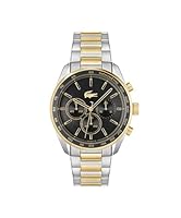 Lacoste Boston Men's Chronograph Watch, Stainless Steel Wristwatch, Water Resistant up to 5 ATM/50 Meters, Classic Watch for Men, 42mm