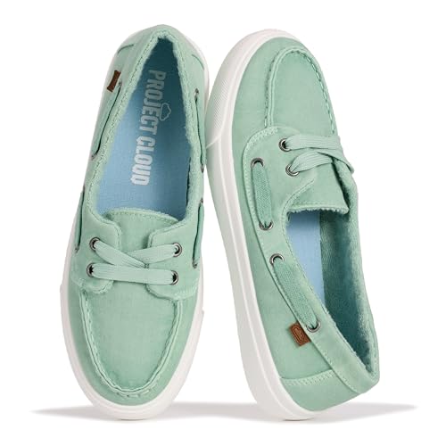 Image of Project Cloud Canvas Sneakers for Women - Memory Foam Slip On Shoes Women Footwear - Lightweight and Non Slip Fashion Sneakers (Seasalt)