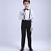 6 Piezas Niños Traje Negro Niños Cumpleaños Graduación Esmoquin Formal Blazer Camisa...
