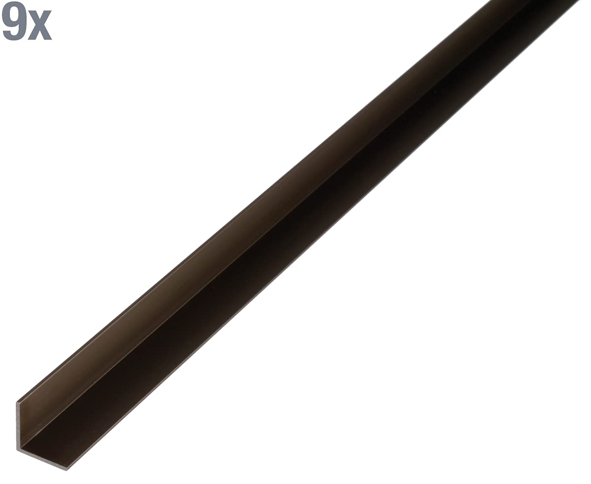 Alberts 498795 Winkelprofil | Aluminium, bronzefarbig eloxiert | 1000 x 15 x 15 mm | 9er Set
