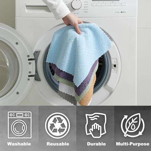 Image of 80 Pack Microfiber Cleaning Cloth Roll Reusable Paper Towels 12 inchx12 inch Tear Away Cloth,Absorbent Dish Rags for House Kitchen,Wash Cloths,Lint Free Rags for Window Cars Cleaning Supplies