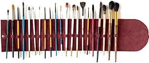 Personalized Leather Artist Roll, Paint Brush Case, Craft Tool Organizer, Make Up Utensil Container, Art Supply Bag, Custom Gift for Painter