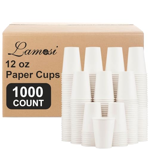 Lamosi 12 oz Disposable Paper Coffee Cups, 1000 Count