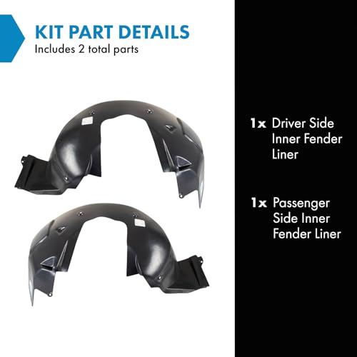 Image of TRQ Inner Fender Liner Set Compatible with 2008-2009 Pontiac G8 GM1248204 GM1249204
