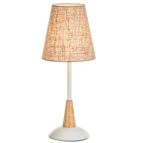 GUOCC luce da lettura vintage E27 Pulsante Switch Nordic Home Legno Lino Flax Tessuto Naturale Lampada da tavolo Camera da letto Desk Lampada da tavolo Creativa Semplicità creativa e moderno tavolo da - Image 3