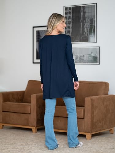 Kimono Cardigan Feminino Sobretudo Casaquinho Casual Azul-escuro GG