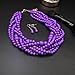 JNF Pearl Choker Necklace for Women Faux Pearl Beads Strand Necklace Earring Set Costume Jewelry (purple)