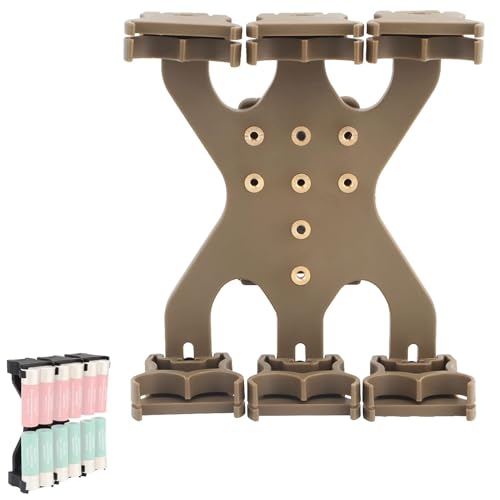 LZAQHMT Clip para Cartuchos De Escopeta con Ángulo Y Altura Ajustables, Soporte para Calibre 4x3-12, con Adaptador para Clip De Cinturón, para Equipo De Caza Y Tiro(Coyote Brown)