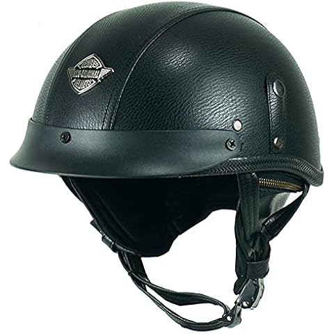 Unisex Adult Half Open-Face Motorcycle Helmet Vintage Motorbike Helmets Retro Half Helmet for Scooter Moped Baseball Cap Men and Women Street Cruiser DOT Certified Helmet Black,XL Cover