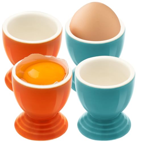 vibedor 4 Pcs Colorful Egg Cups, Caribbean & Frame