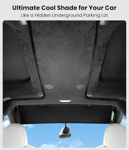 Image of Zanch Tesla Model X Sunshade Roof 3PCS for 2020-2025, Black | 3PCS Custom Fit, No Gaps, Never Sag, Heat Insulation, Foldable Design, Front Glass Roof Protection