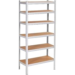 Estanteria 110 Ancho SPRINGOS Estantería metálica para garaje, sótano, 110 x 225 x 50 cm, 6 estantes