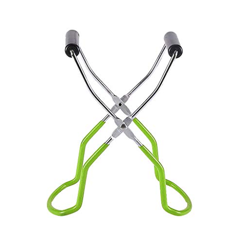 Canning Jar Lifter Tongs Stainless Steel Jar Lifter with Grip Handle for Safe and Secure Grip (Green-1pc)