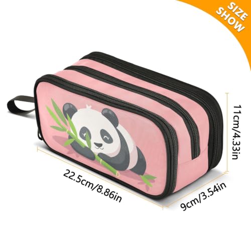 Image of Pencil Case Large Pen Bag with Zipper Panda Animal Cute