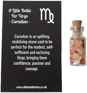 Crystal Bottle For Virgo - Carnelian Crystal Chips | Virgo Crystals | Virgo Gifts | Virgo Gemstones | Crystal Chips