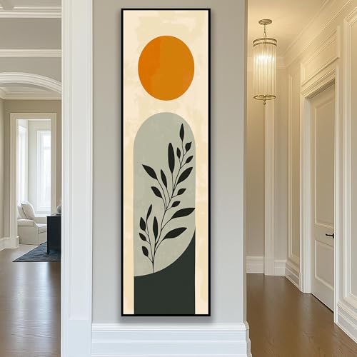 Impression abstraite de soleil et feuilles TONGYINLI tableau déco scandinave vertical