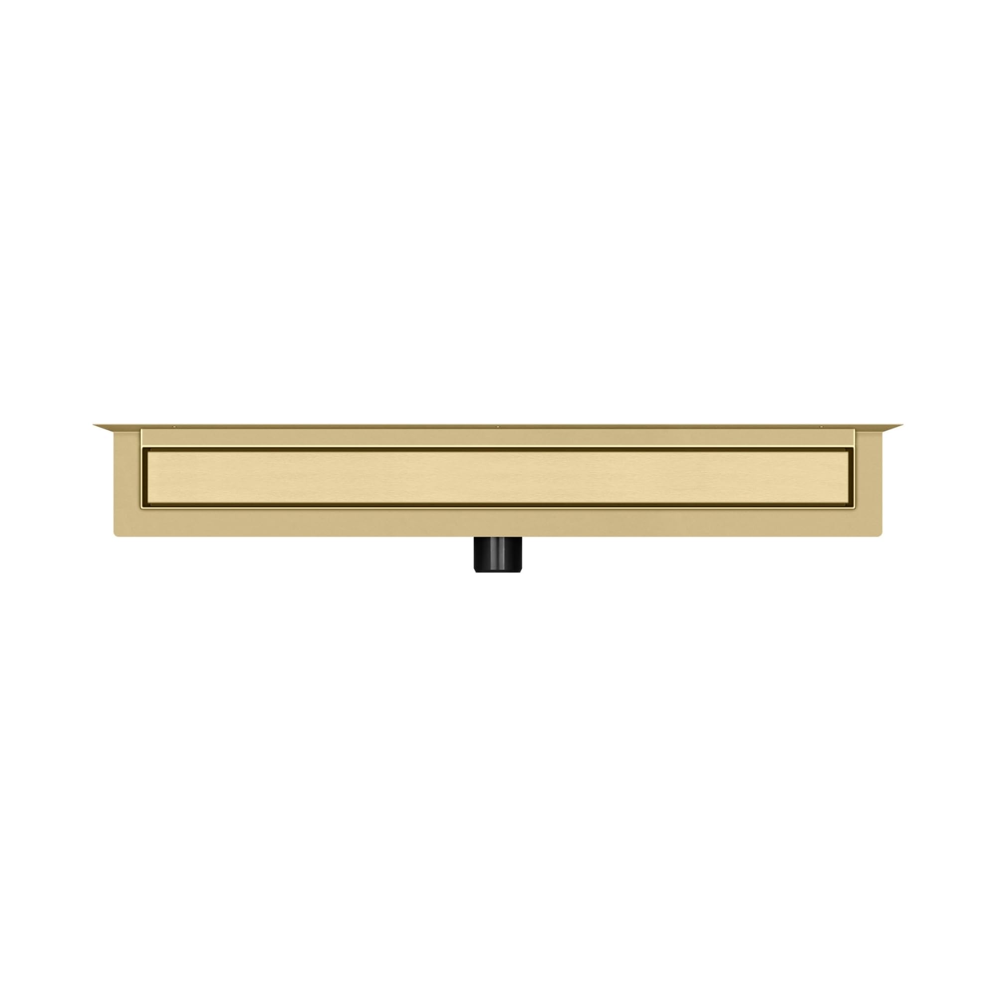 Wand-Duschrinne Premium SLX Gold PVD 90 cm, Duo-Rost – befliesbar oder mit Edelstahlabdeckung, Edelstahl AISI 304, Siphon Ø50, Haarsieb