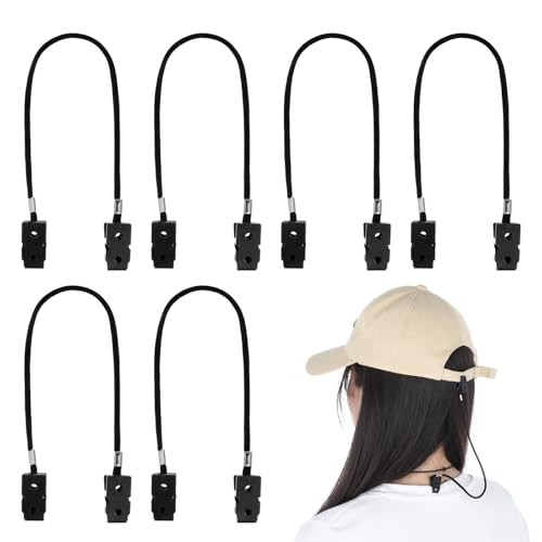 Xthrotsenk 6Pcs Hat Retainer Clips Cap Clips Sailing Windproof Fishing Caps Straps Anti Wind Hat String Clip Cap Keeper for Outdoor Camping Travel Golfing Boating Sailing Hiking cap clips sailing