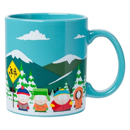 Silver Buffalo South Park Bus Stop Featuring Eric Cartman, Kenny, Stan, and Kyle Ceramic Mug, 20...