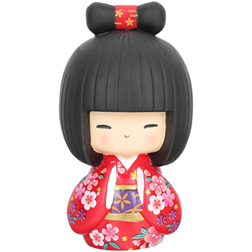 Veemoon Statue Miniature De PoupéE Kimono PoupéE Kokeshi Japonaise Kimono De Dessin Animé...
