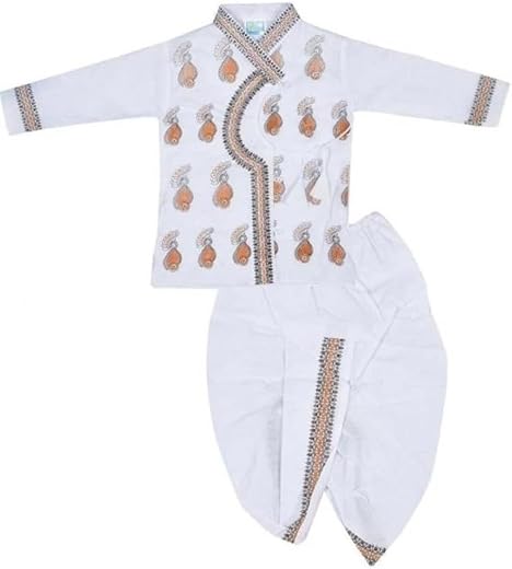 Baby Boys Cotton Dhoti Kurta Set Traditional Ethenic Wear Cotton Full Sleeve Dohti Kurta Set For Kids