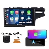Kunfine CarPlay Android Auto Navigation Stereo GPS Radio Reverse Camera Display 10' IPS Touchscreen Headunit Tablet Pad Media Player for Honda Fit Jazz 2015-2020 RHD, if Applicable Quad Core 4G+64G