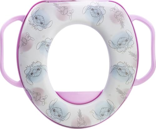 Tataway WC Morbido Bambini con Maniglie - Riduttore WC con Grafica Disney Stitch - Seduta Comfort Antiscivolo, Facile da Pulire.