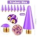 GEEHUA 18PCS Wax Pen Tips Replacement, Wax Head Tips Rhinestone Picker Tool WaxTips for Rhinestone Tool Rhinestones Applicator Replacement Tip for Nail Dotting(Purple)